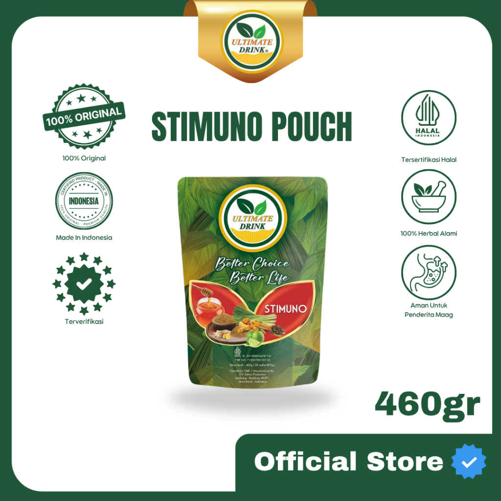 Minuman Herbal Ultimate Drink JSR Stimuno Pouch 20 Sachet Jahe Kunyit Habbatussauda Detoks Tubuh