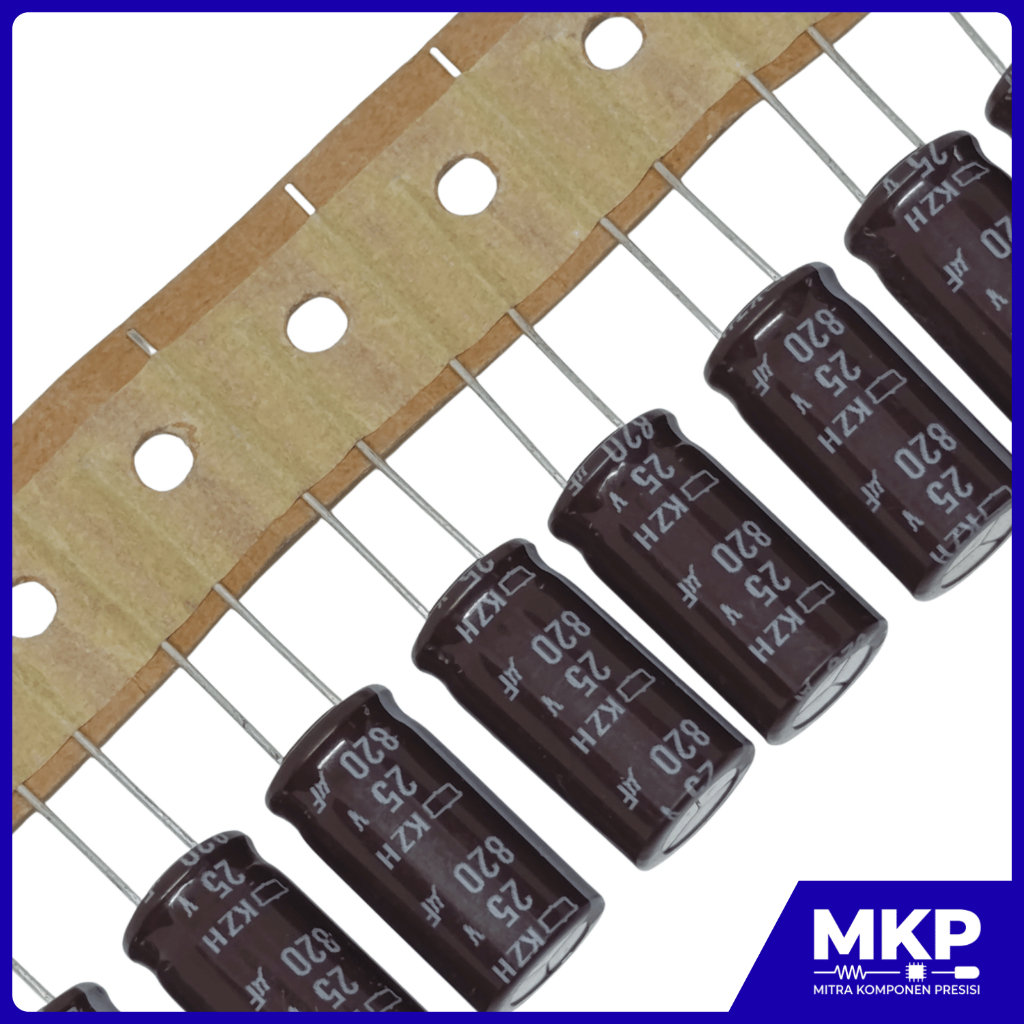 ELCO 820UF 25V KZH - NIPPON CHEMICON ORIGINAL RENTENG ROLL | DIKIRIM SESUAI FOTO