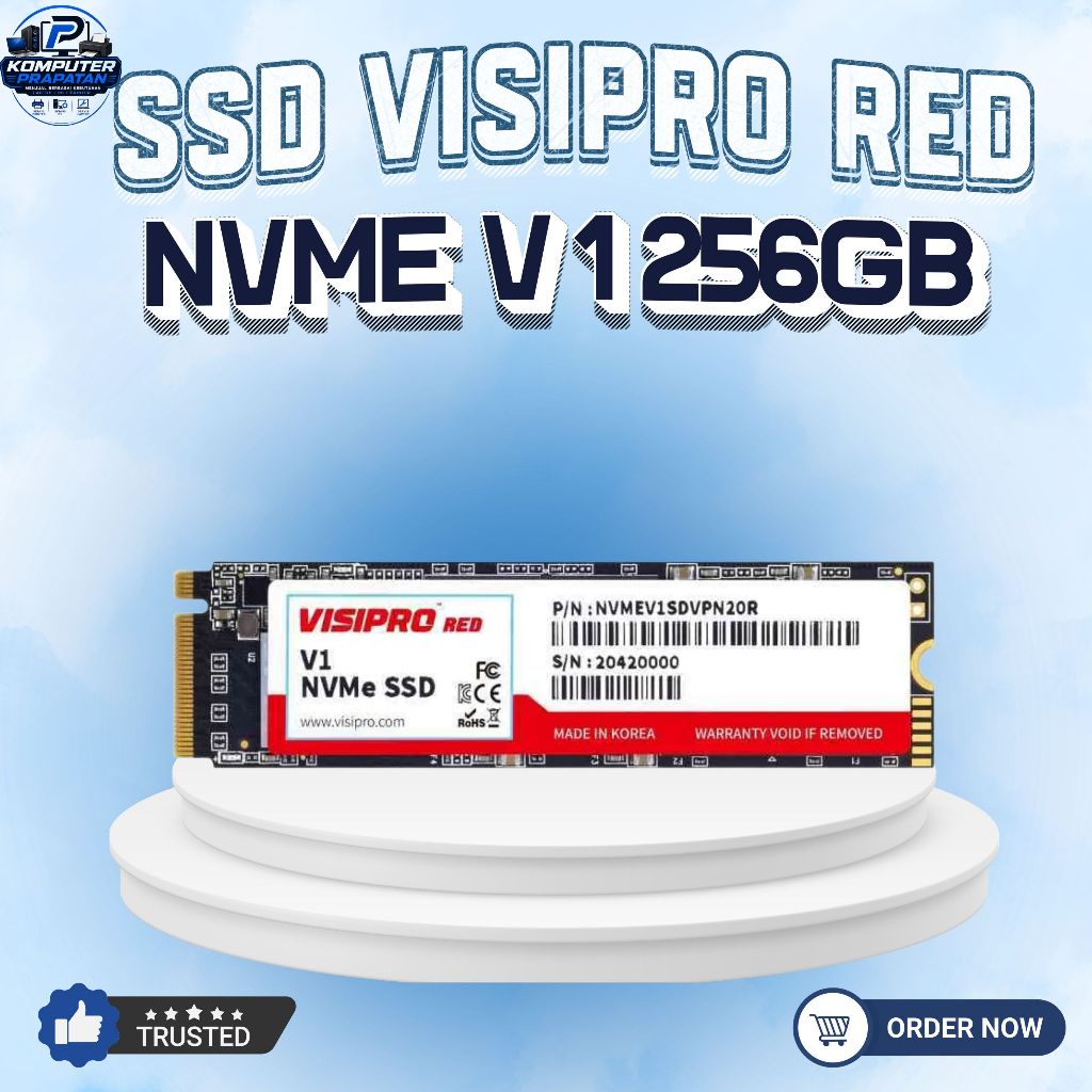 SSD VISIPRO RED V1 NVMe M.2 256GB PCIe Gen3 x4 Internal SSD High Speed untuk Laptop PC Komputer (BOX