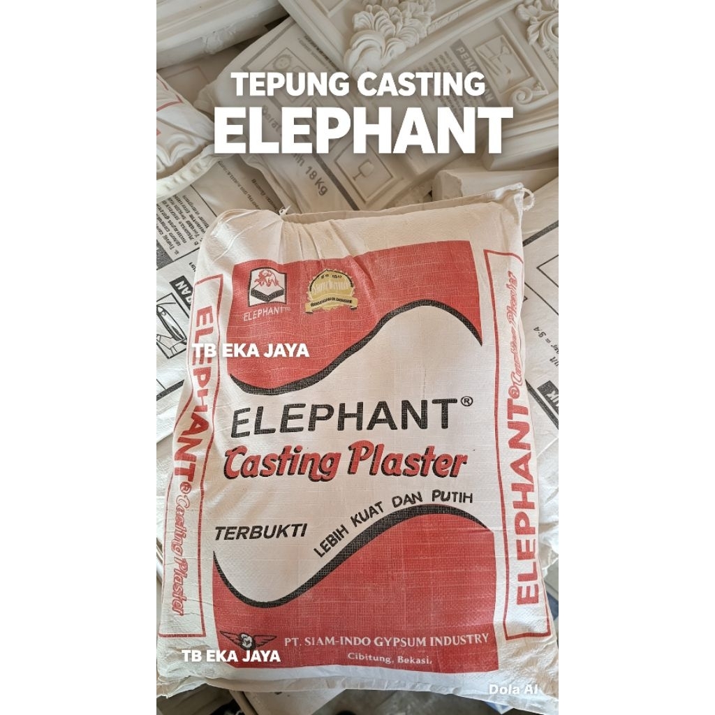 Casting Plester Tepung Casting Elephant Tepung Gypsum 18 Kg