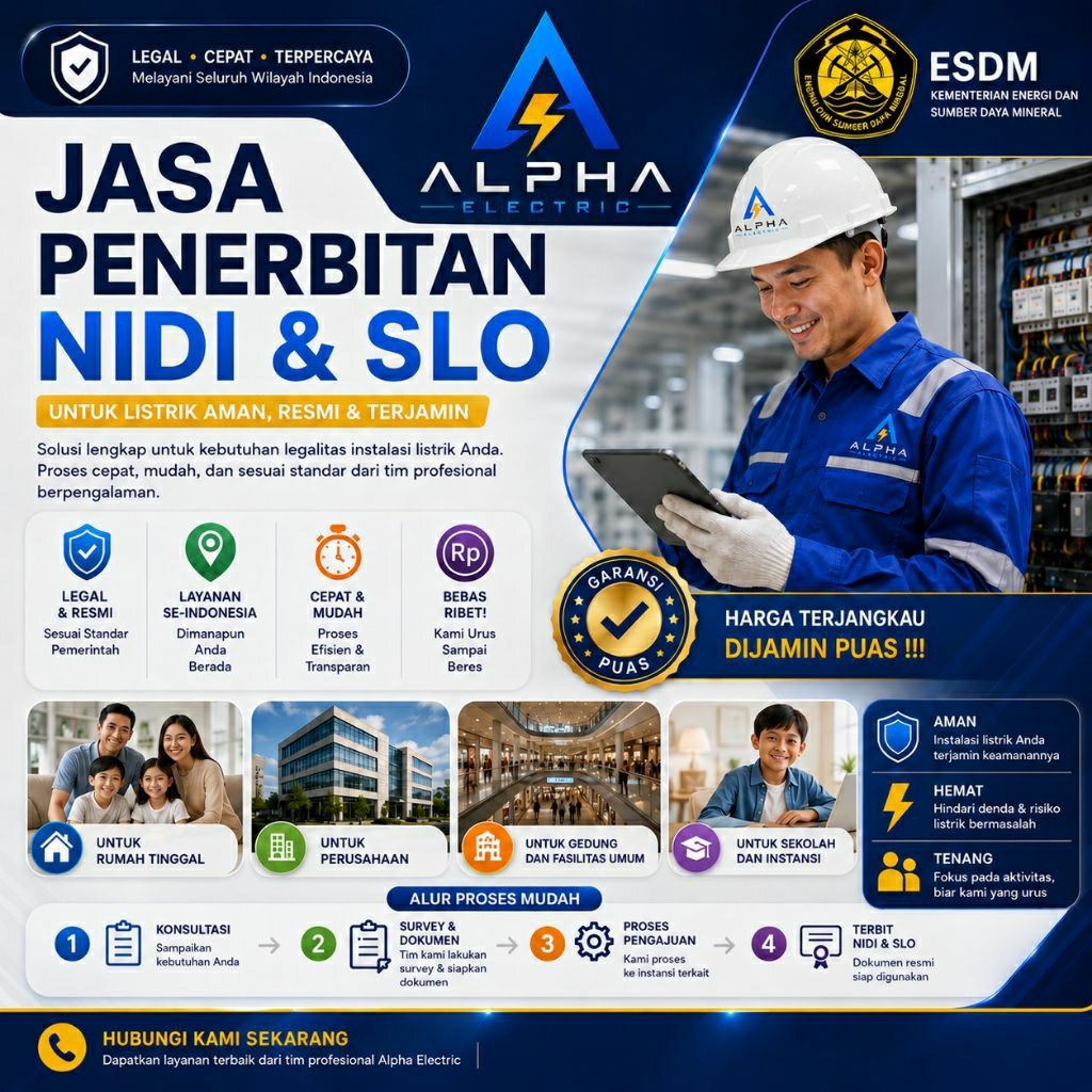 NIDI & SLO Daya 1300 VA. proses cepat se-Indonesia