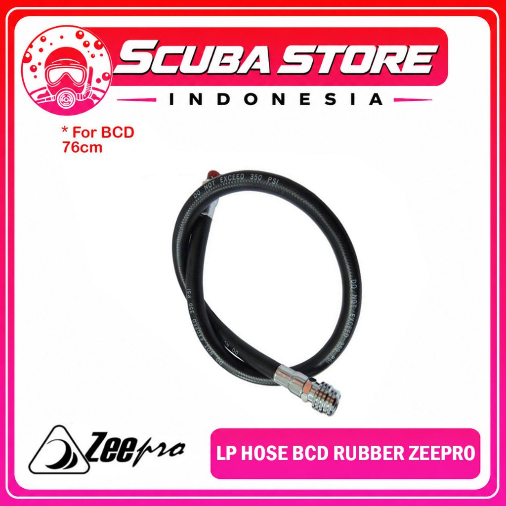 Low Pressure Lp Hose BCD Rubber Zeepro 30 Inch 76cm Selang BC Inflator Tekanan Rendah Scuba Diving S