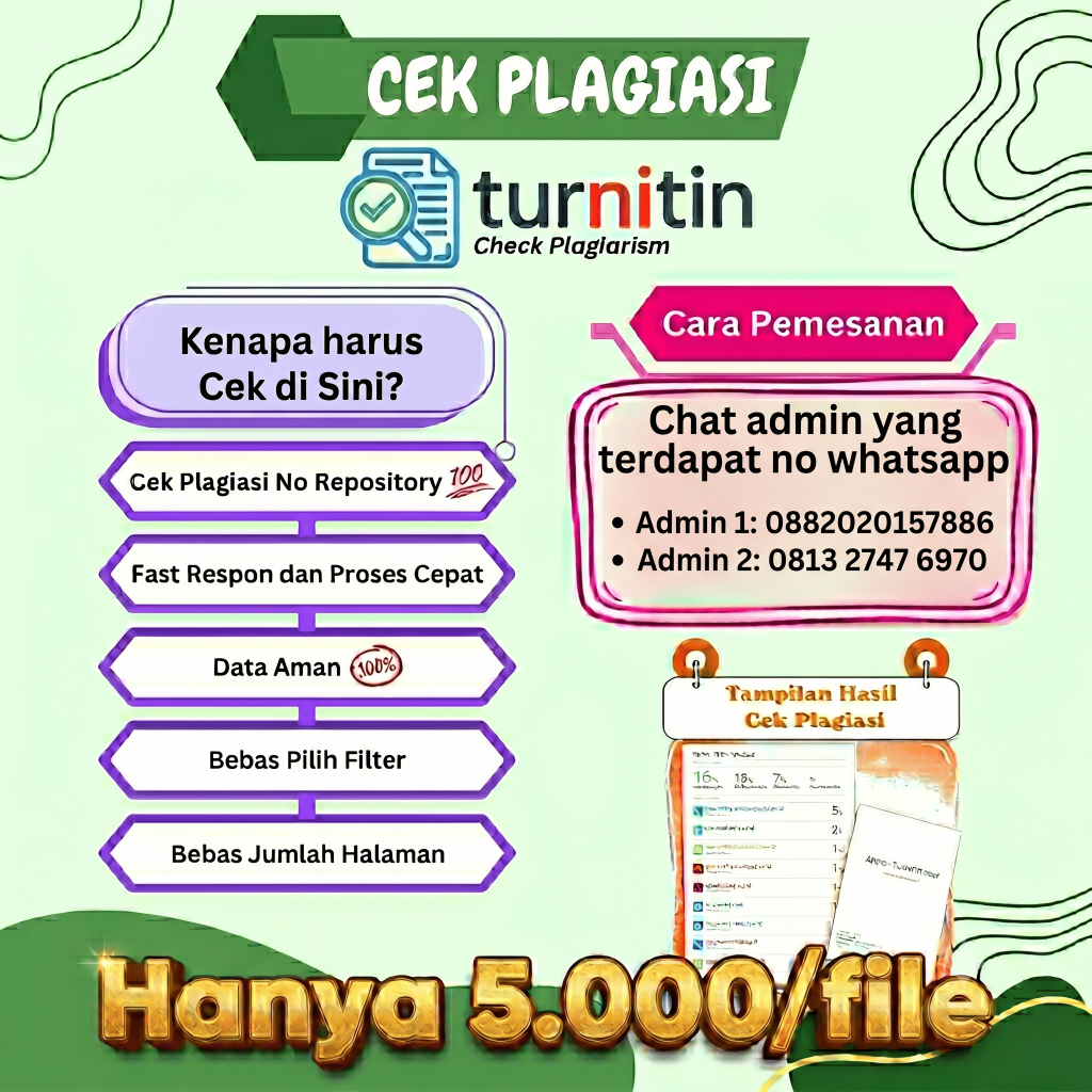 JASA CEK PLAGIASI/TURNITIN NO REPOSITORY