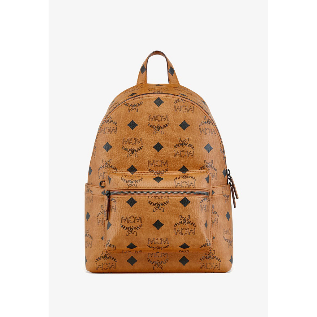 tas backpack mcm Stark Visetos MED - RUCKSACK - COGNAC