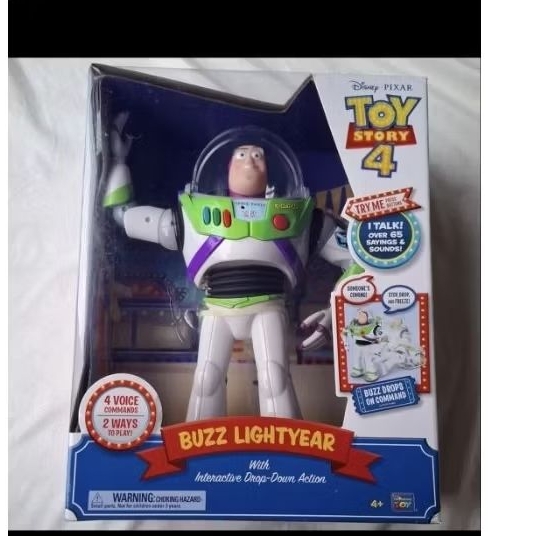 Toy story buzz lightyear talking
interactive drop down action figure thinkway toys