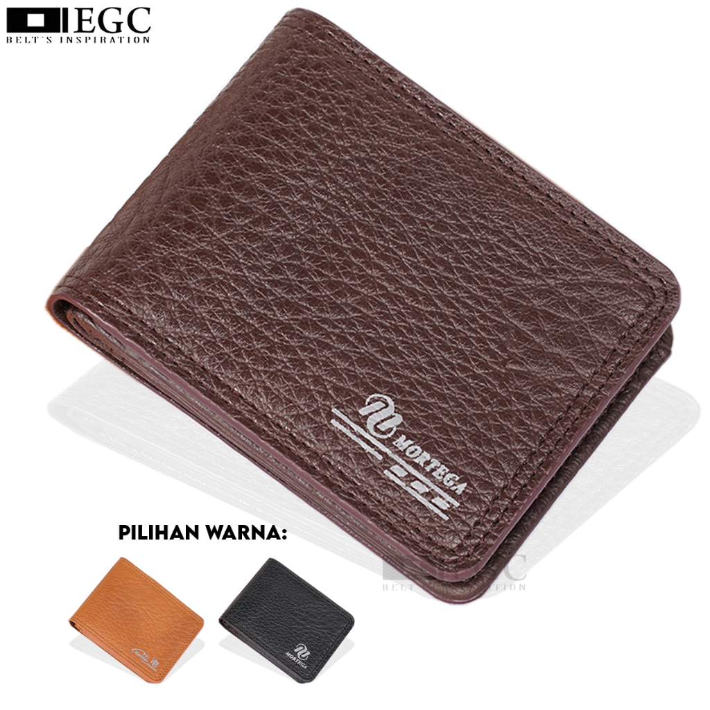 Dompet Pria Mortega / Dompet Lipat Kulit Pu Polos Desain Elegan -M-6901