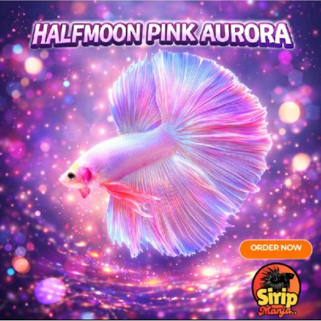 Ikan Cupang Halfmoon Pink Aurora Kualitas Baik