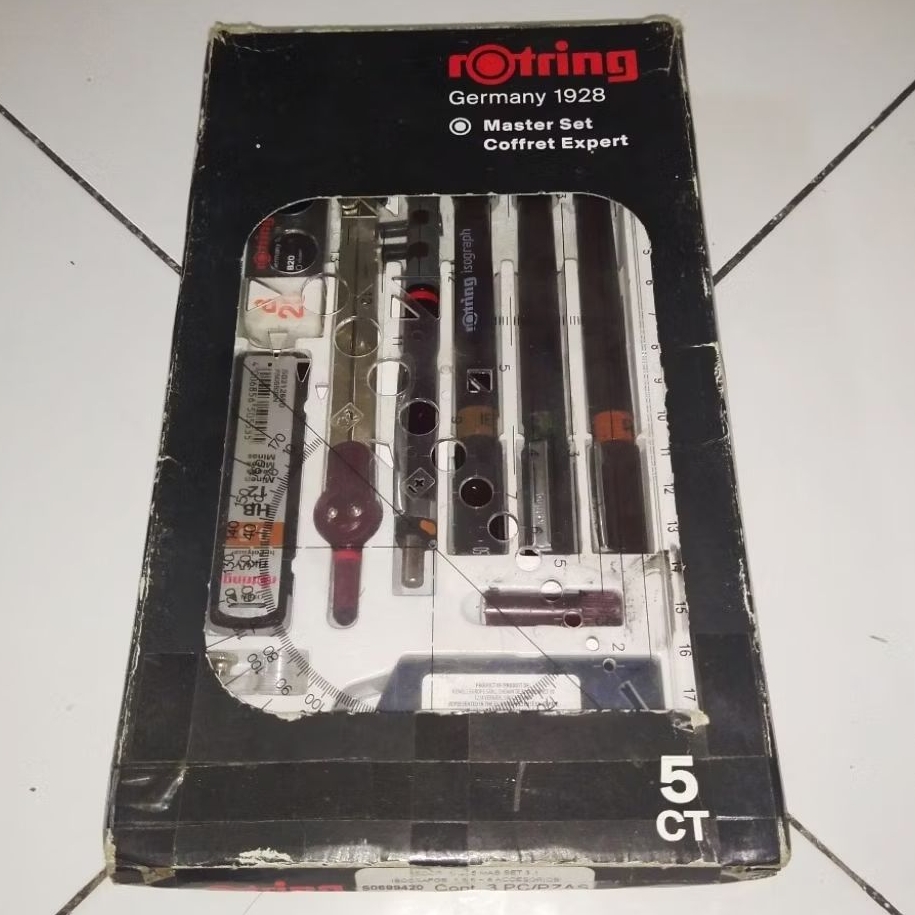 (Bekas) Rotring Rapido Isograph Set Drawing Pen 0,1 0,3 0,5
