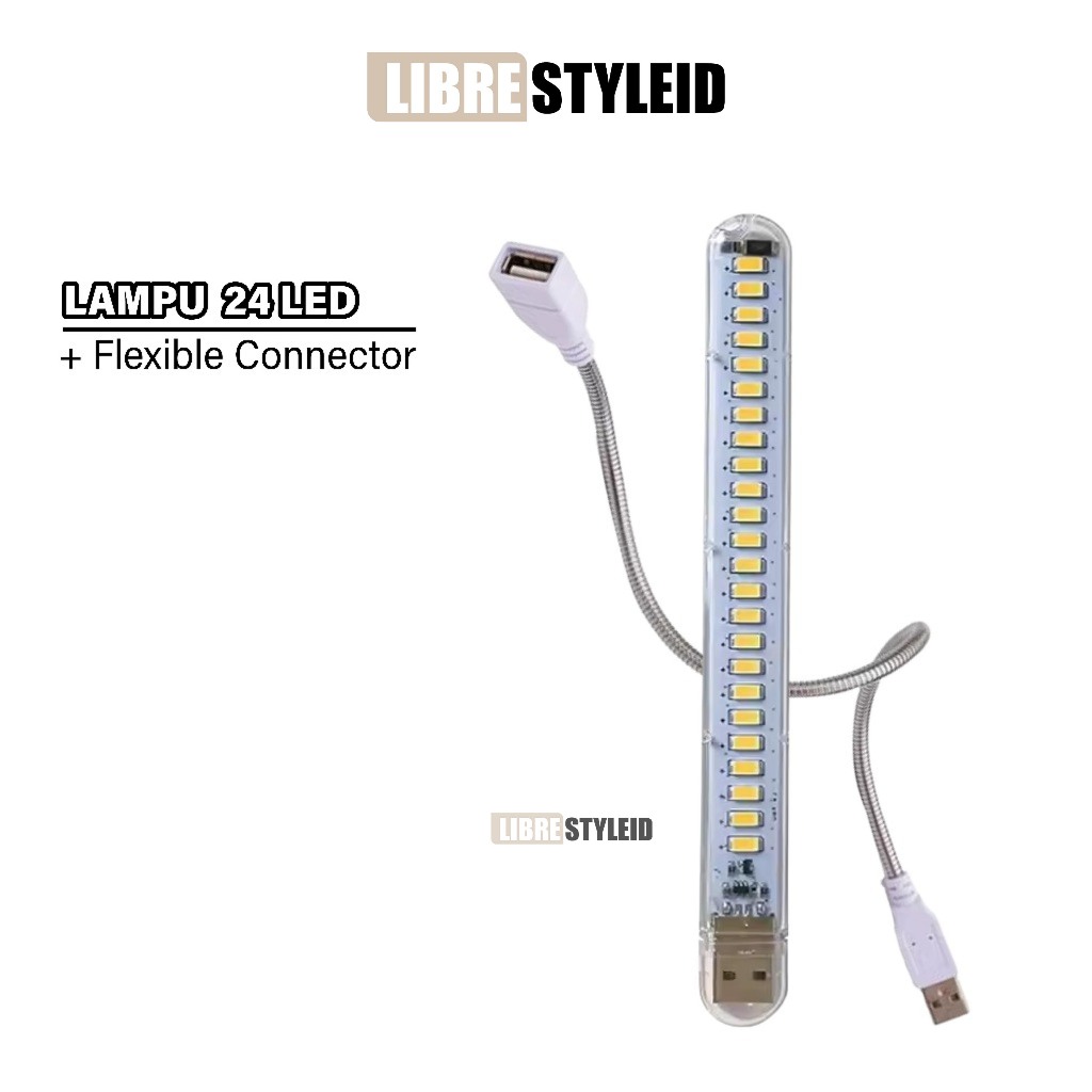 Lampu LED Mini USB 24 LED gagang USB fleksibel