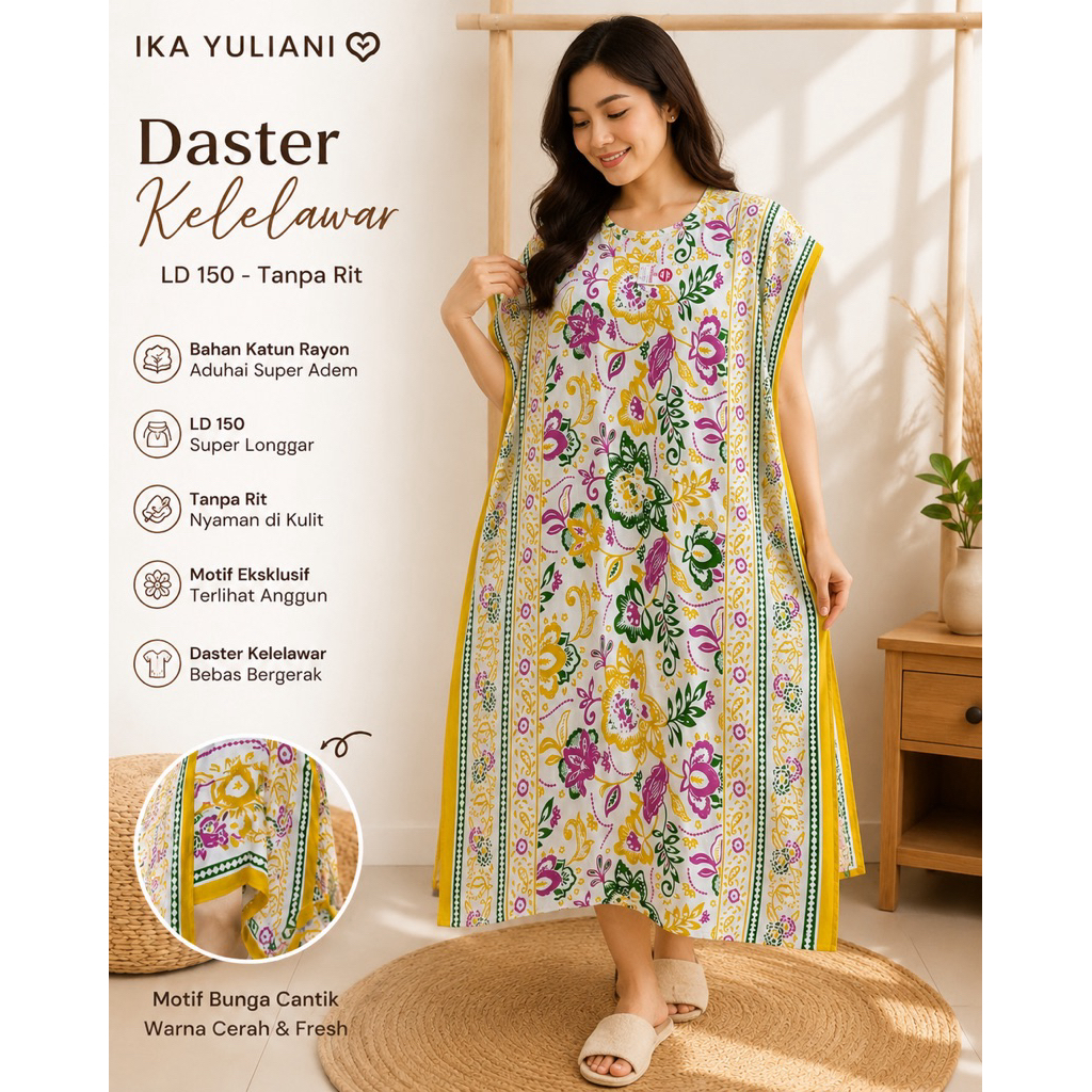 DASTER KELELAWAR IKA YULIANI I DASTER LOWO MOTIF SECRET GARDEN I DASTER LD150