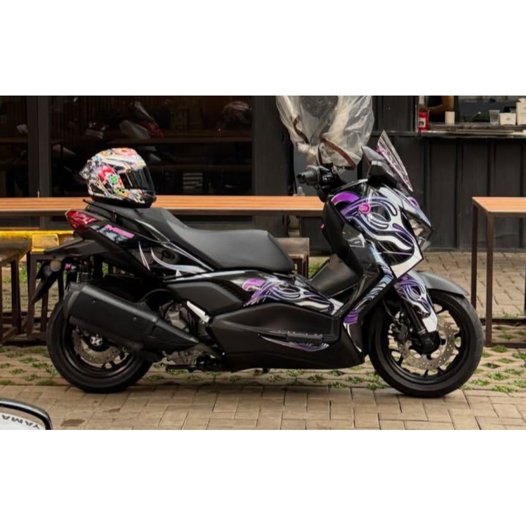 STRIPING TRANSPARAN SEMI DECAL YAMAHA XMAX NEW 250 COPY DESAIN ARAI HAGA SERIES 2