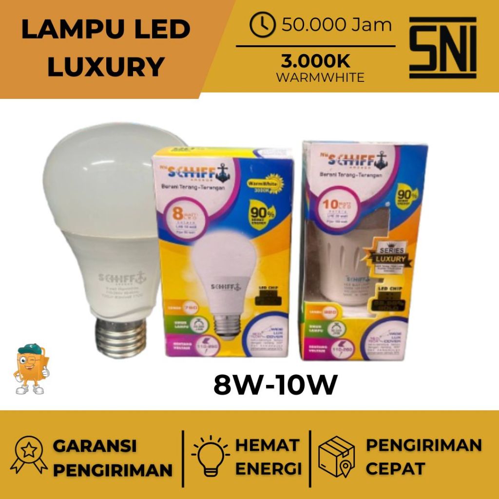 Lampu LED Cahaya Kuning Warm White Luxury Schiff E27 8W 10W S Gala