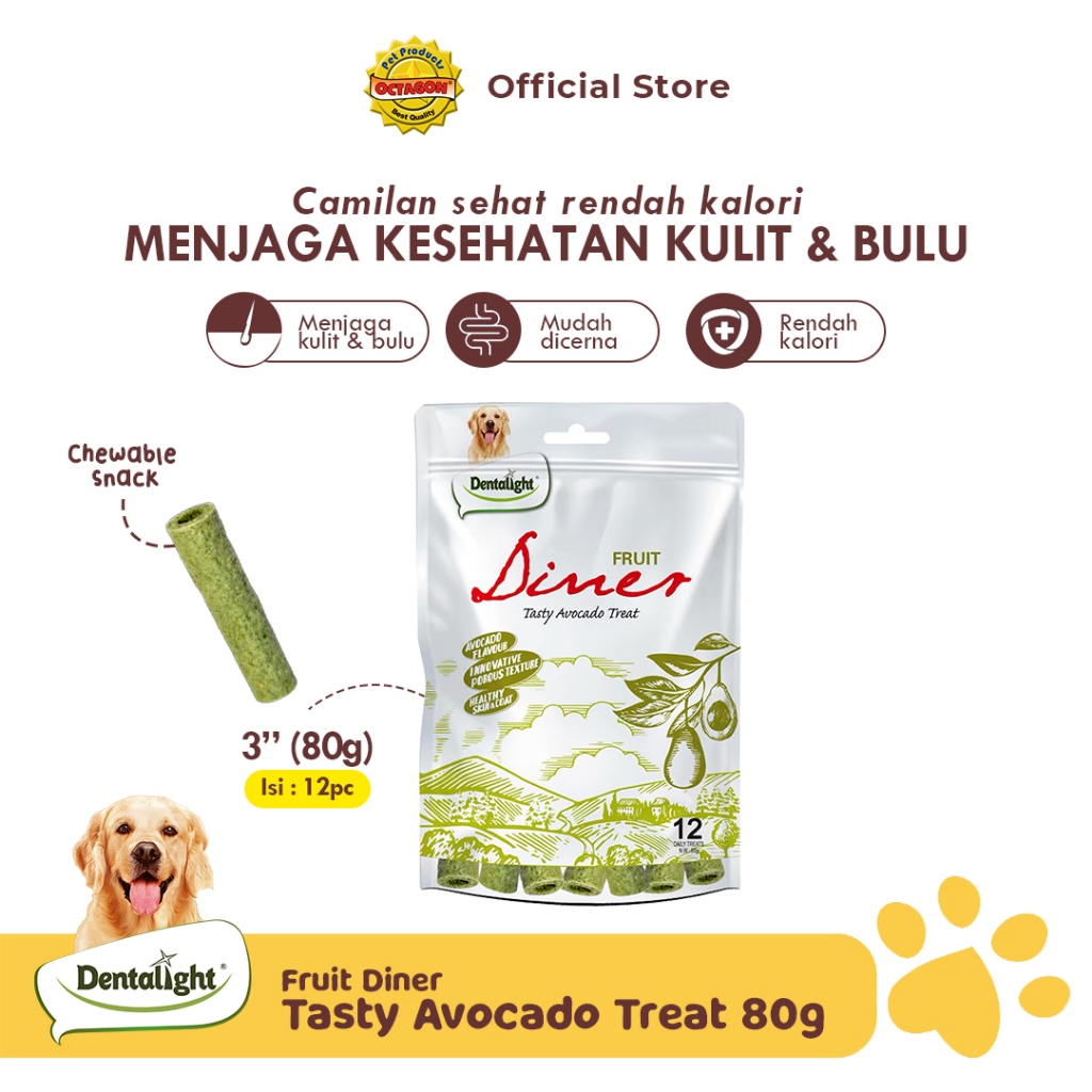 DENTALIGHT Avocado Dog Dental Chews | Snack Gigi Anjing | Dental Treat Puppy & Adult