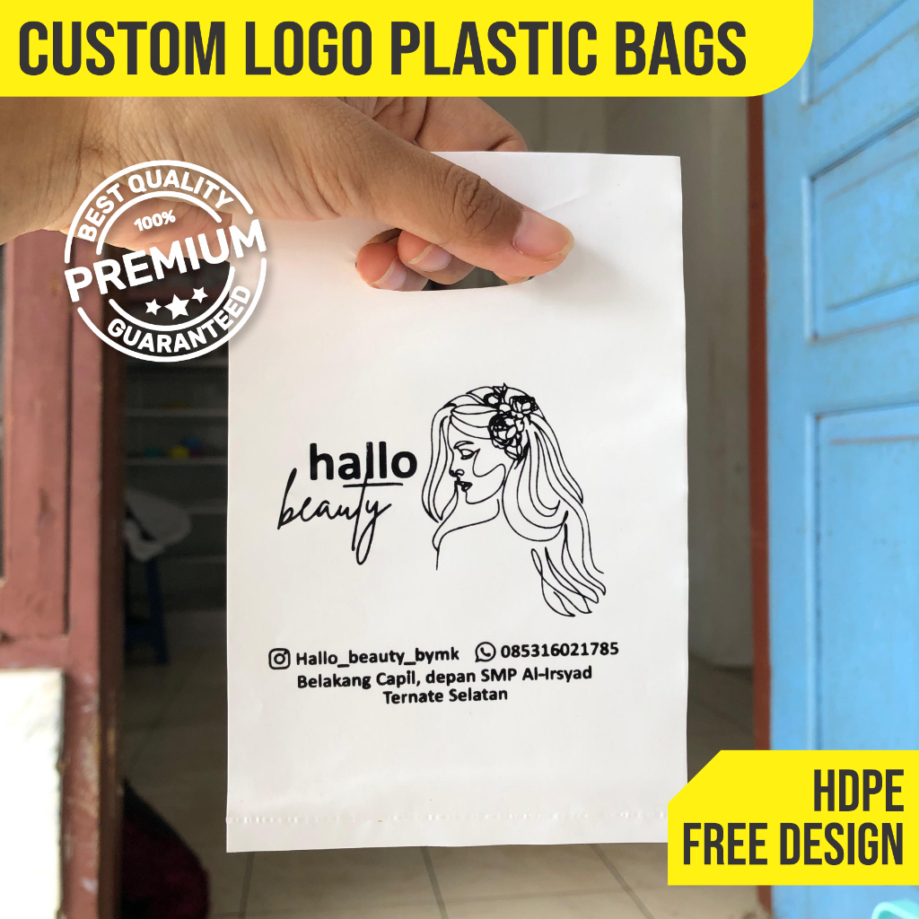 Custom Logo Plastic Bag | HDPE Die-Cut Bag | Premium Packaging | Free Design | 10×15 cm