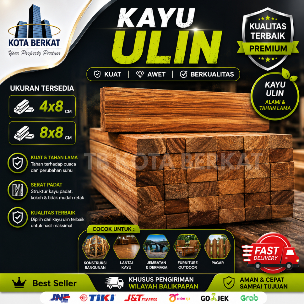 KAYU ULIN / KAYU BALOK ULIN PERKUBIK
