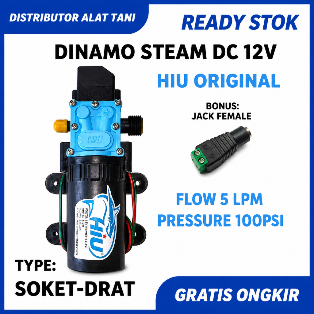 DINAMO POMPA DC 12V HIU 6.5 BAR 5 LPM / DINAMO POMPA SPRAYER / POMPA DC