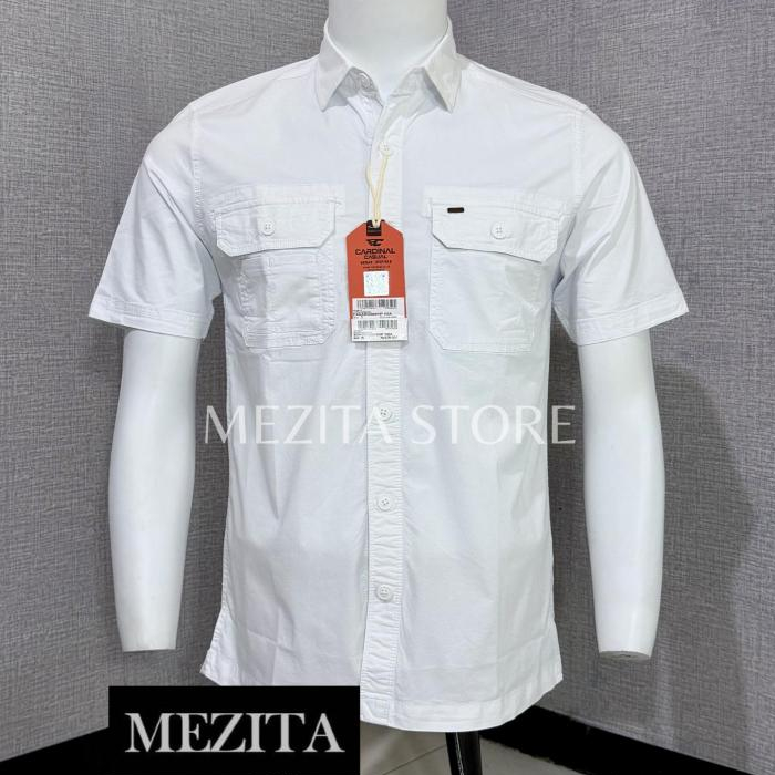 Kemeja Safari Pria Cardinal Casual 80 Putih