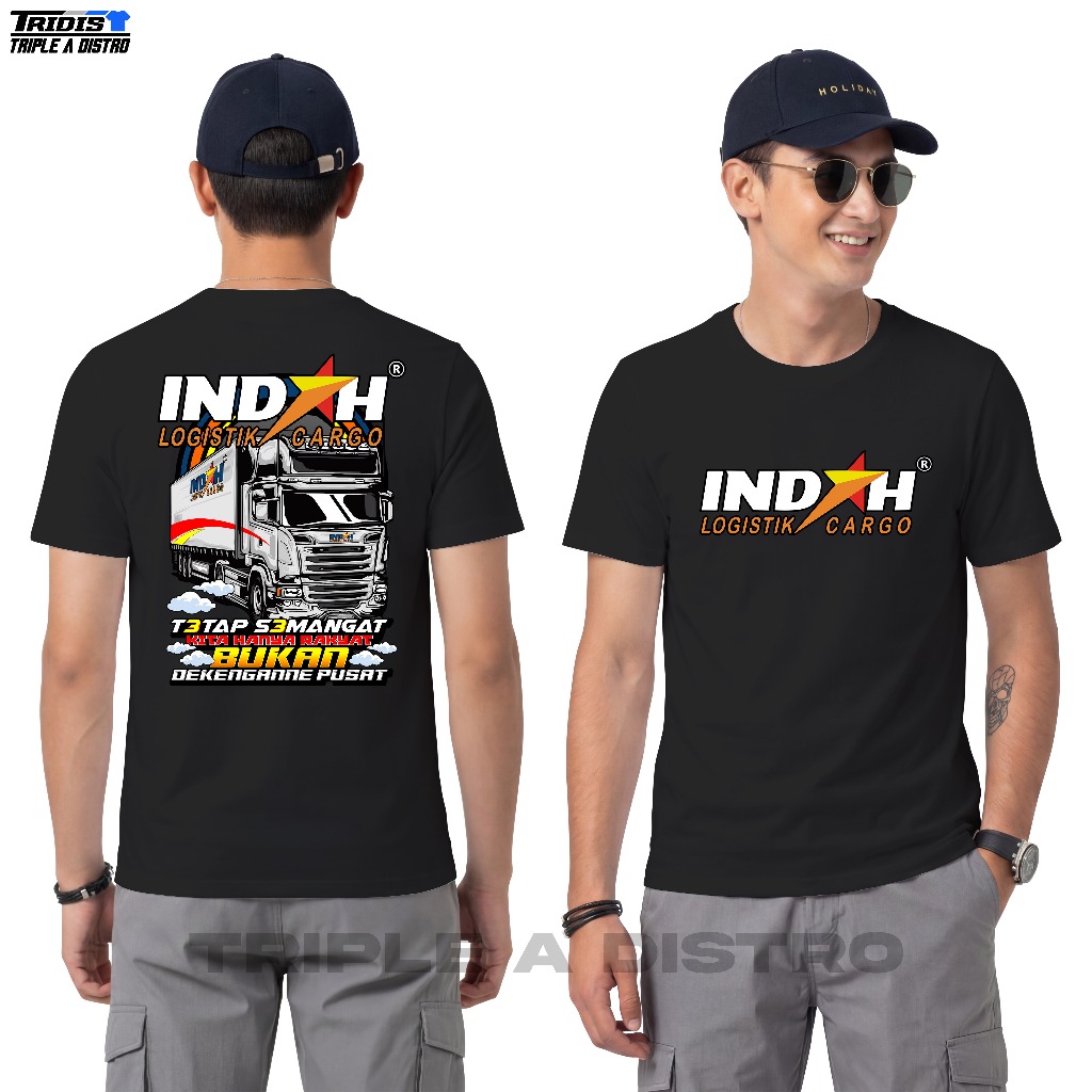 Kaos Logistik Indah Cargo Kontainer Tetap Semangat Triidist x Triple A Distro