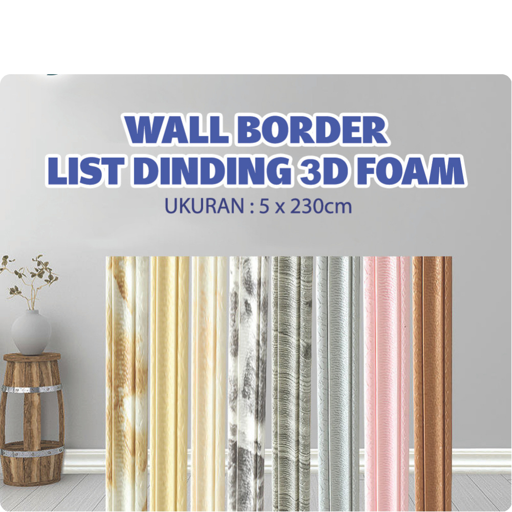 List Border Foam 3D 5 x 230 Cm Premium Tebal Hiasan Dinding Minimalis Marmer Camouflage