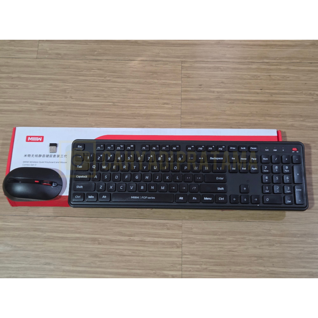 SECOND BEKAS - MIIIW GEN 3 KEYBOARD MOUSE COMBO WIRELESS WINDOWS MAC SILENT SLIM HITAM BLACK ORIGINA
