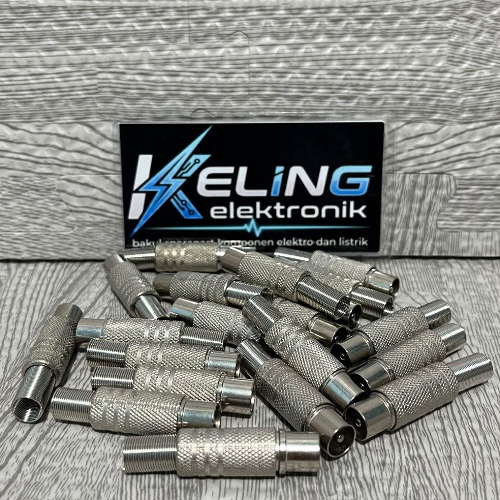 Konektor / Jack Antena TV Male Tipe Drat Connector ke RF Coaxial TV Jantan