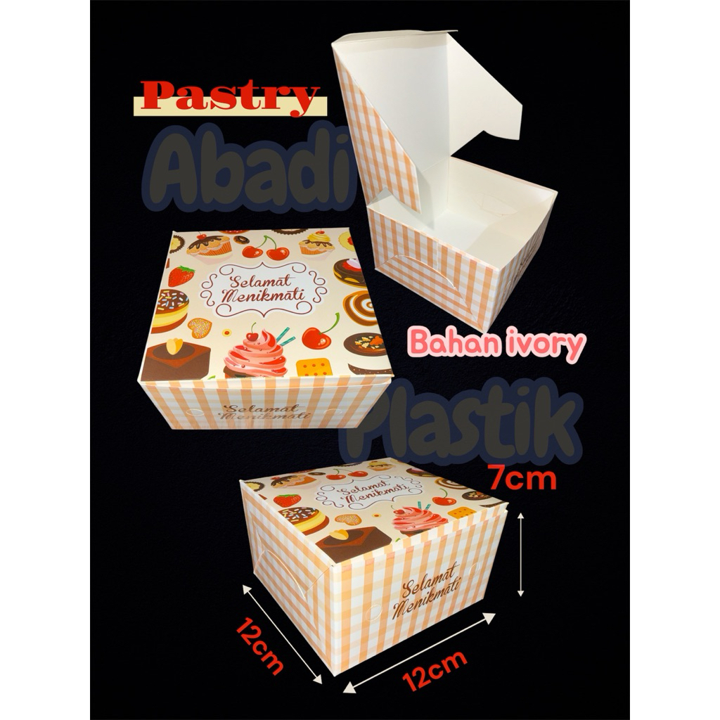 DUS KUE PREMIUM )MOTIF PASTRY / DUS KUE/SNACK IVORY MOTIF 12x12/ DUS SNACK/ KOTAK ROTI UKR 12x12