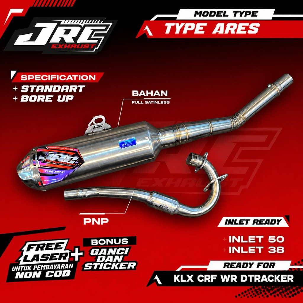 TERLARIS Knalpot Racing CRF 150 KLX 150 WR 155 DTRACKER 150 Original JRC || Knalpot Original JRC Typ