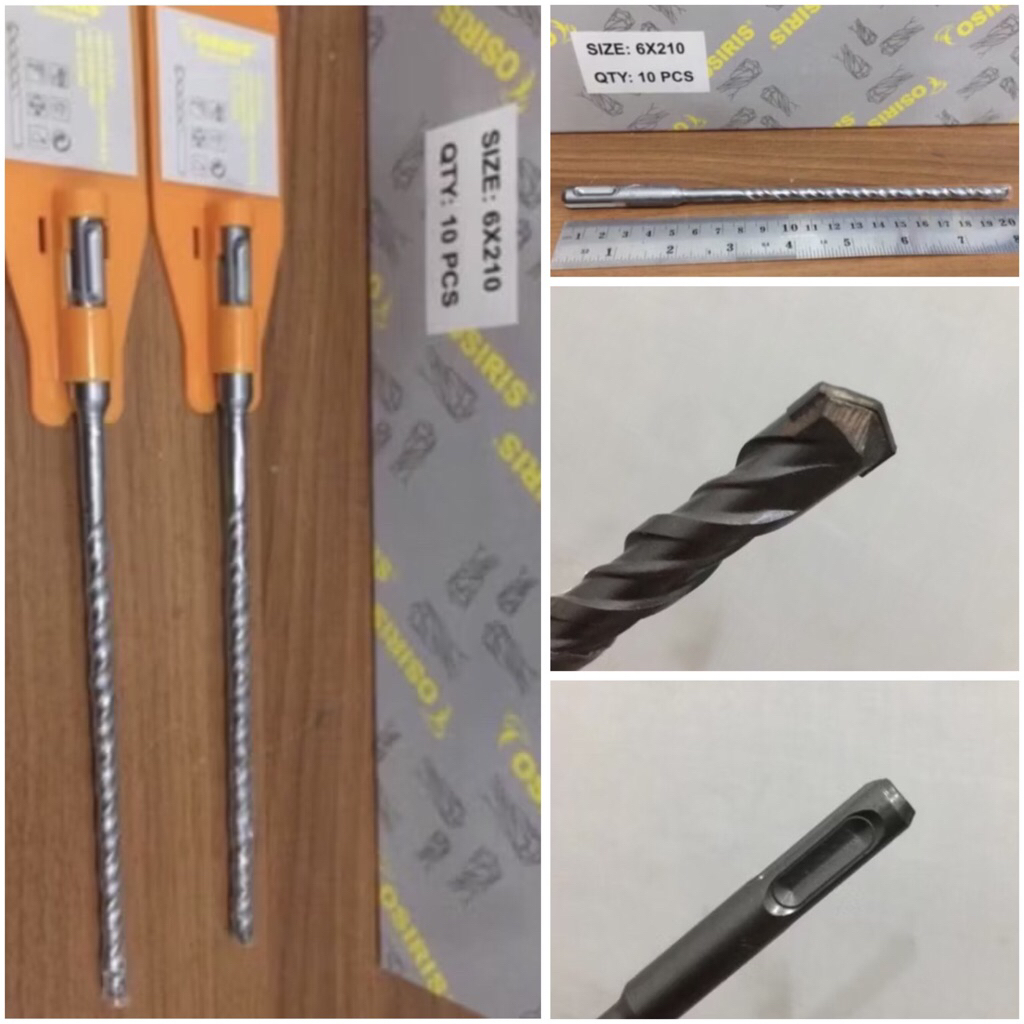 OSIRIS 6x210 Mata bor beton colok 6mm x 21cm sds plus tembok dinding hammer drill 6 mili concrete wa