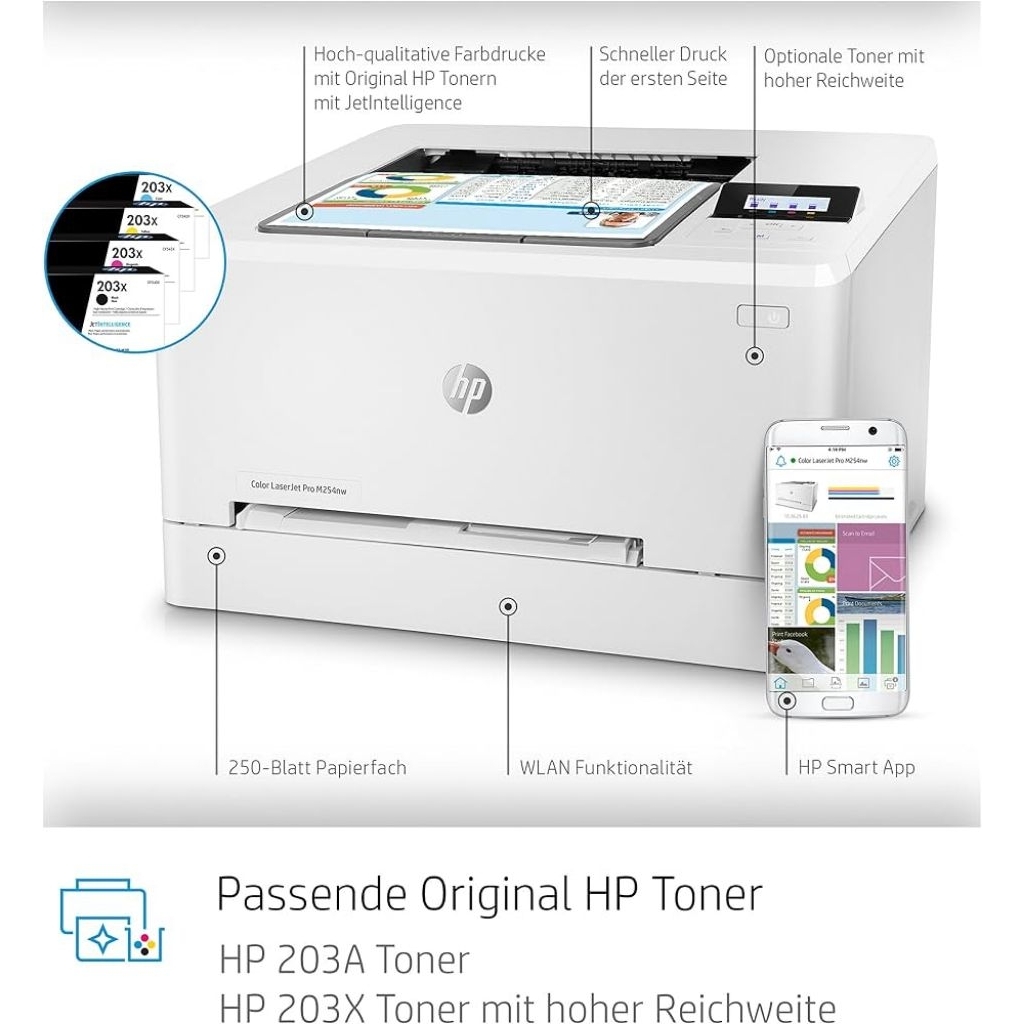 printer hp LaserJet pro m254nw m254dw network duplex wireless