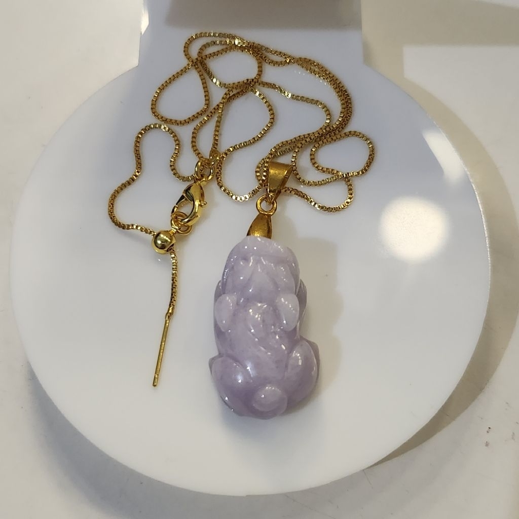 Kalung & Liontin Giok Pixiu Ungu