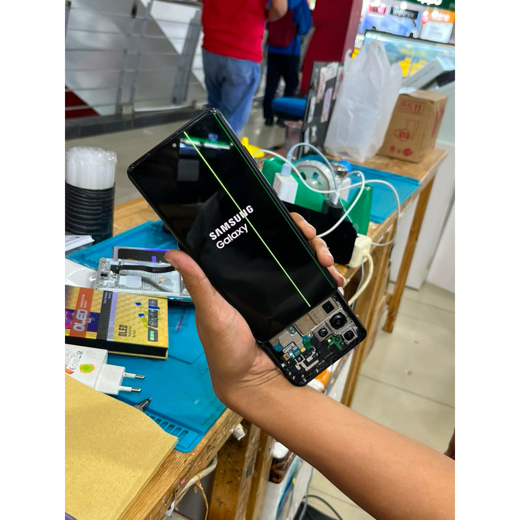 LCD Samsung S21 Ultra Copotan minus 2garis