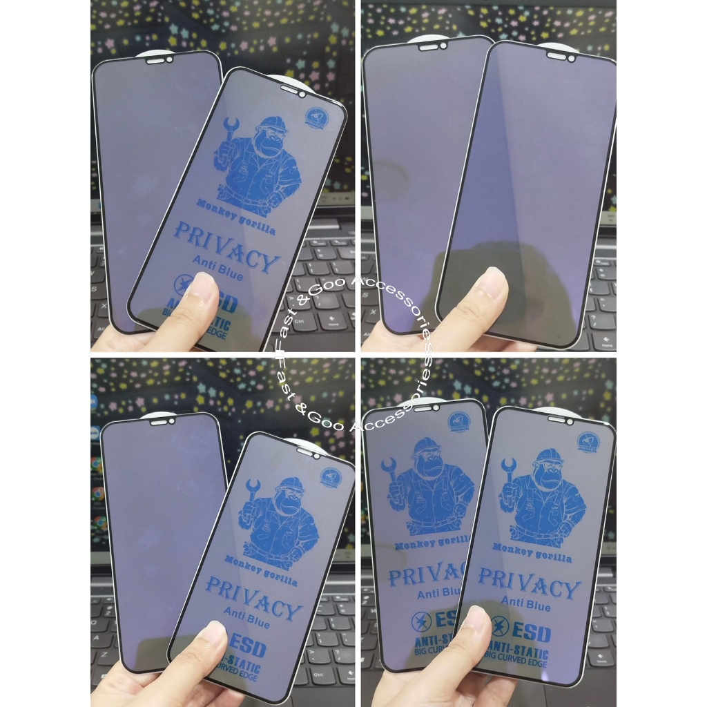 FNG - Tempered Glass PRIVACY Anti Blue ESD Monkey Gorilla