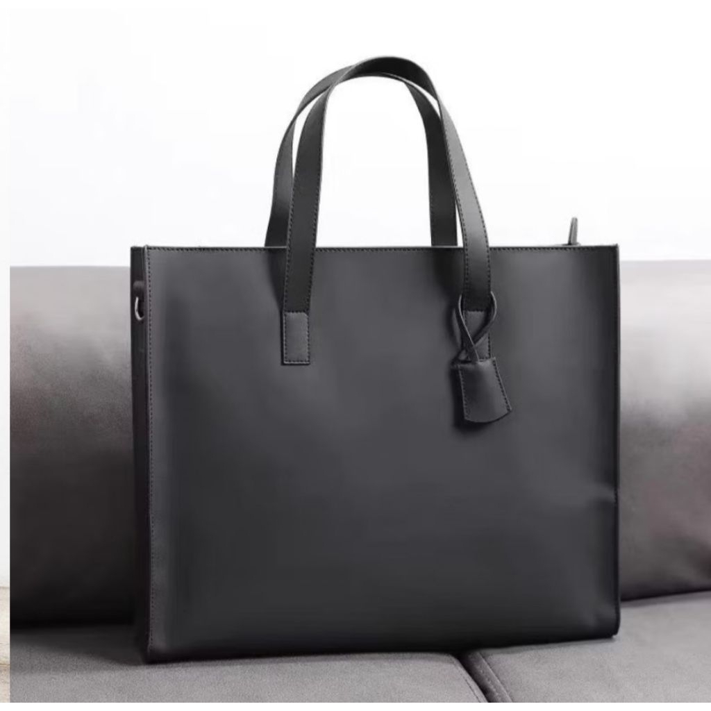 TOTE BAG TAS SELEMPANG KULIT TAS KERJA PRIA VOSCA BLACK