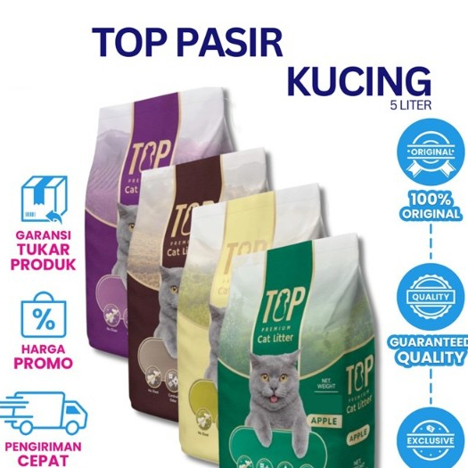 PASIR KUCING TOP 5 LITER Pasir Wangil Gumpal