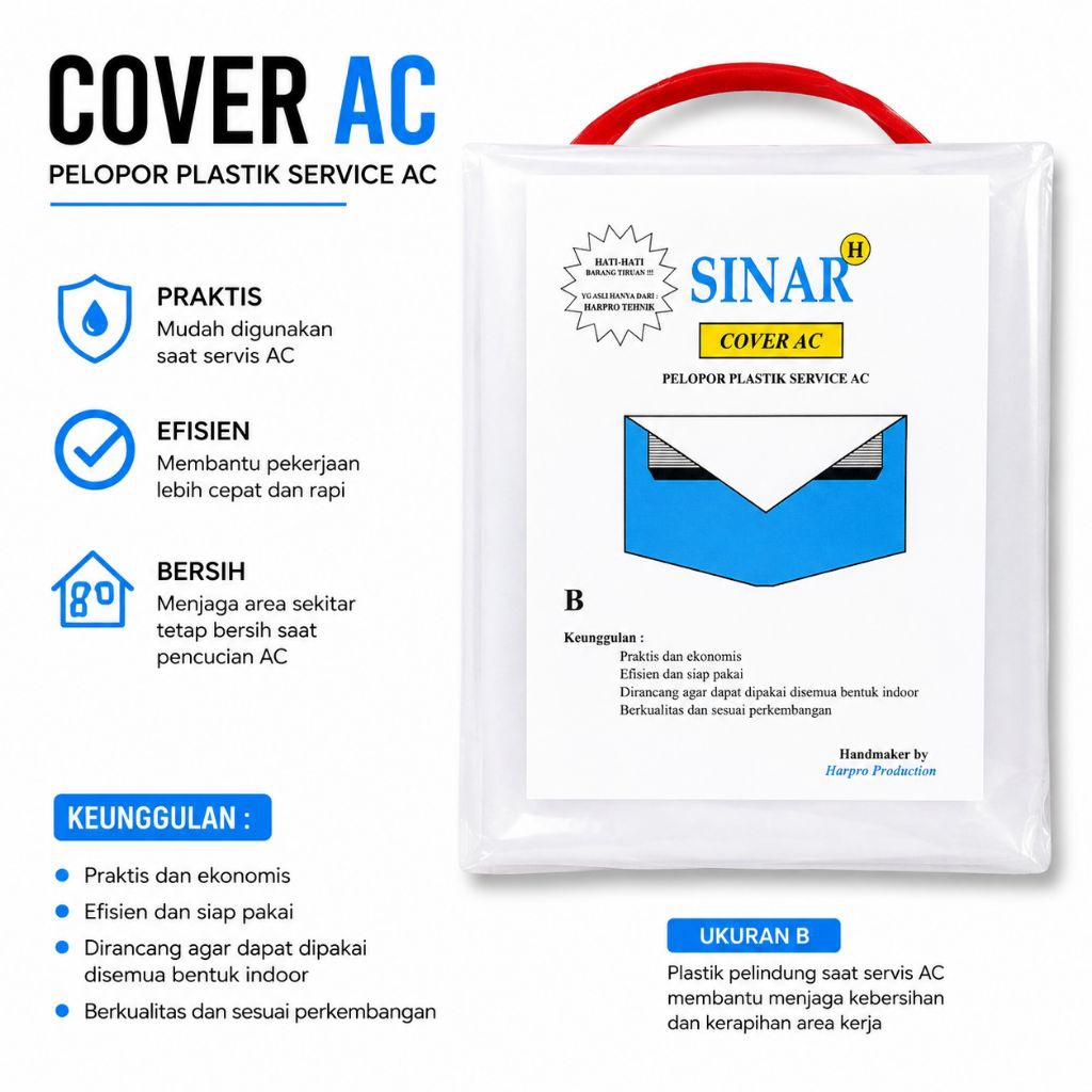 PLASTIK CUCI AC SERVICE  2PK | COVER AC PLASTIK SERVICESINAR /PLASTIK SUPER TEBAL