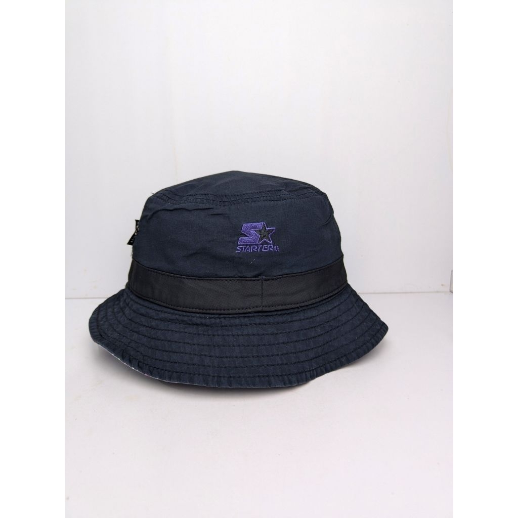 Bucket Hat Starter x Carhartt Logo Black Reversible Simpel Skate Culture Casual