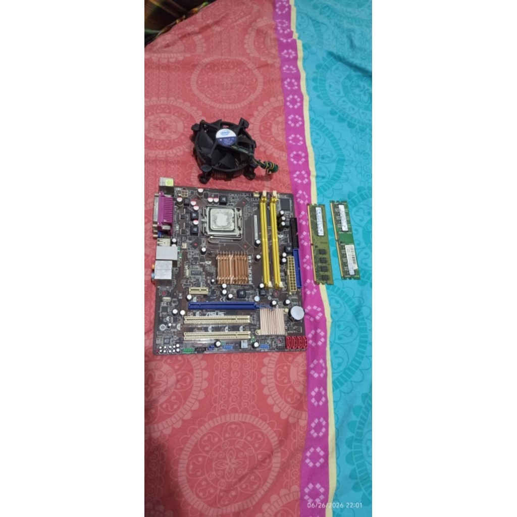 paket mainboard asus p5kpl-am processor e8400 core2duo 3.0Ghz ram 3GB