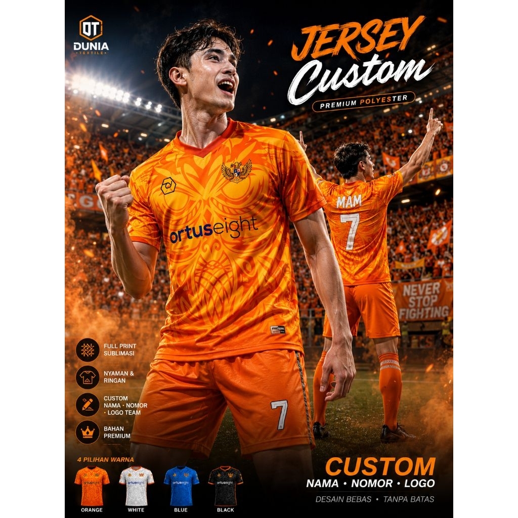 BAJU BOLA DAN JERSEY BOLA CUSTOM DESAIN  (BISA SATUAN)