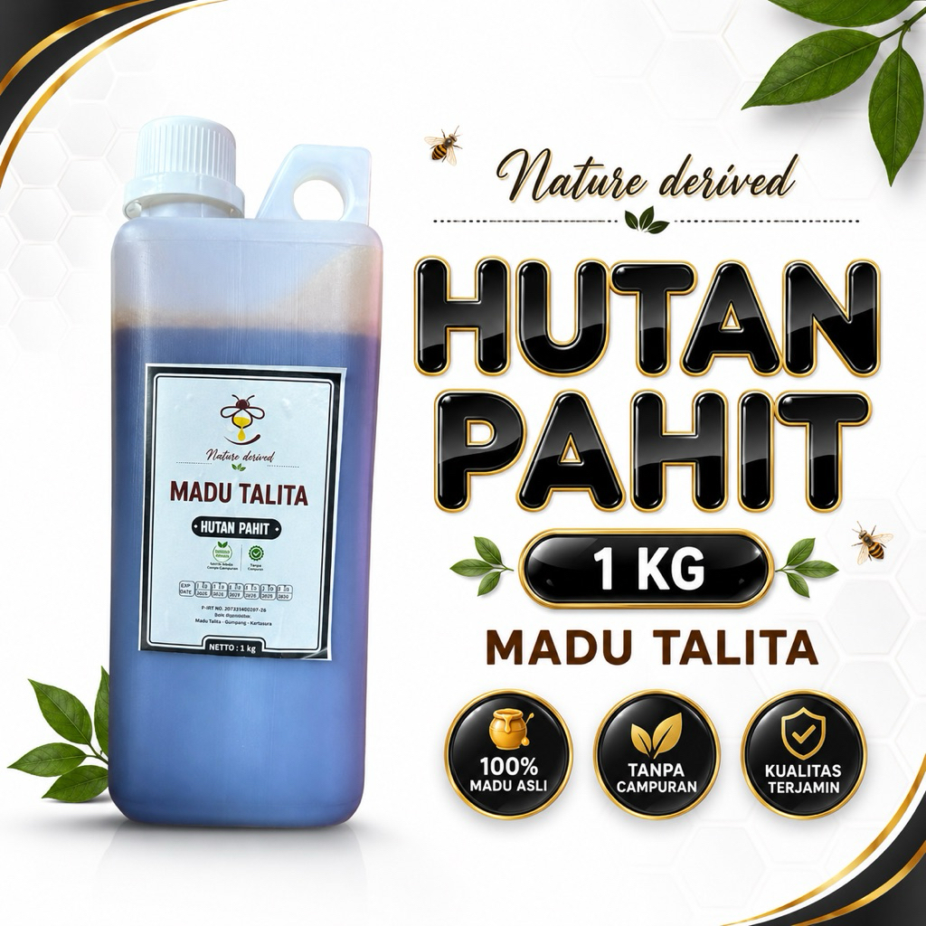 (STIKER BARU) Madu Talita Hutan Pahit 1kg Madu Murni Asli Raw Honey