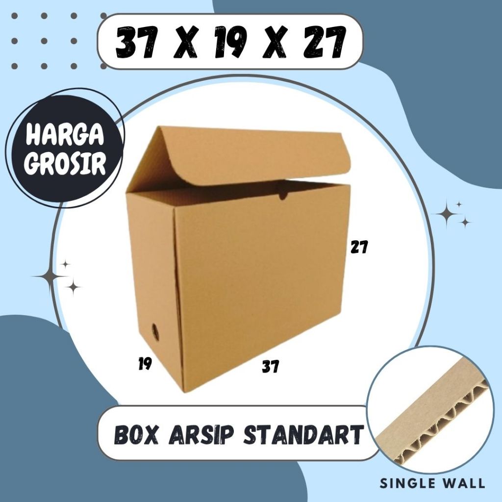Box Arsip Standart 37x19x27 Coklat Polos Kardus Arsip Packing/polos/Arsip/File/filebox/arsipbox/ box
