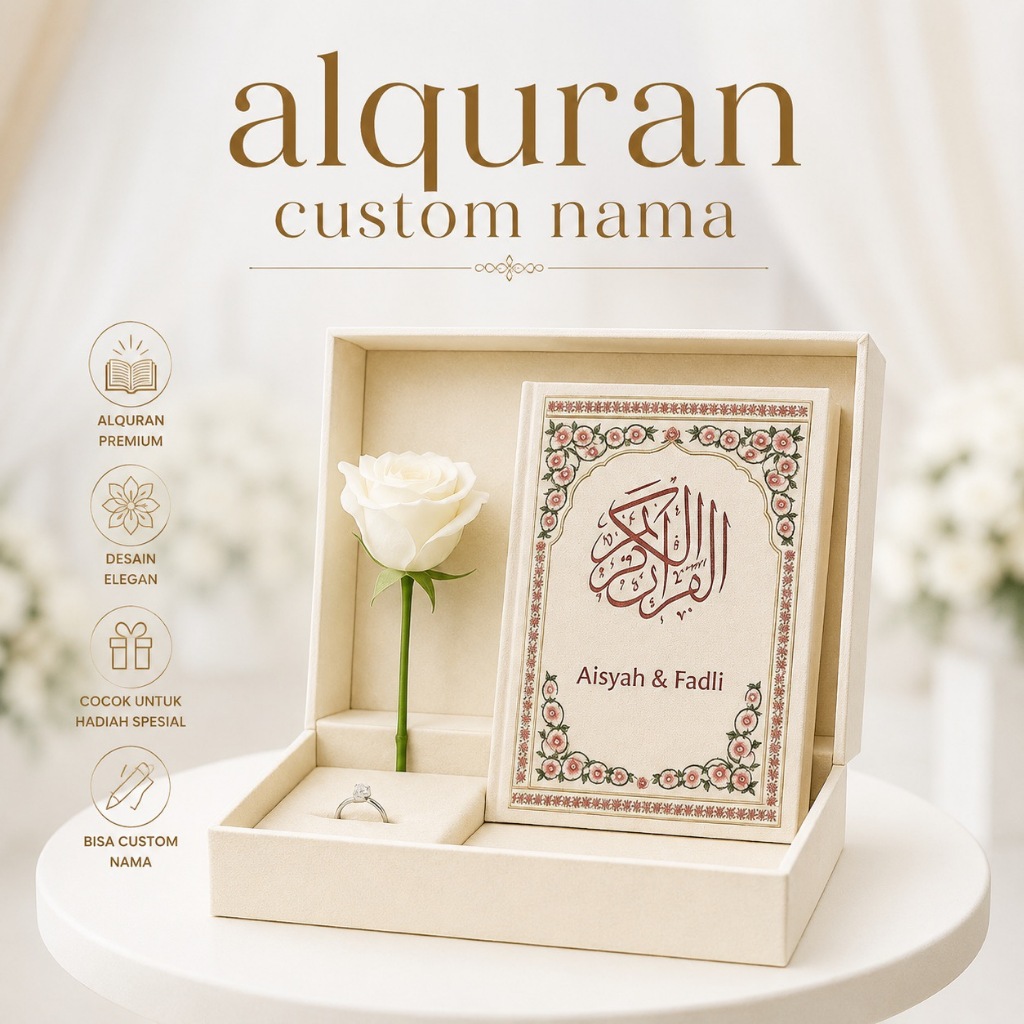 Sari Murni Jakarta - Alquran Custom Nama Latin dan Terjemahan Ukuran A5 A6 Mahar Wanita