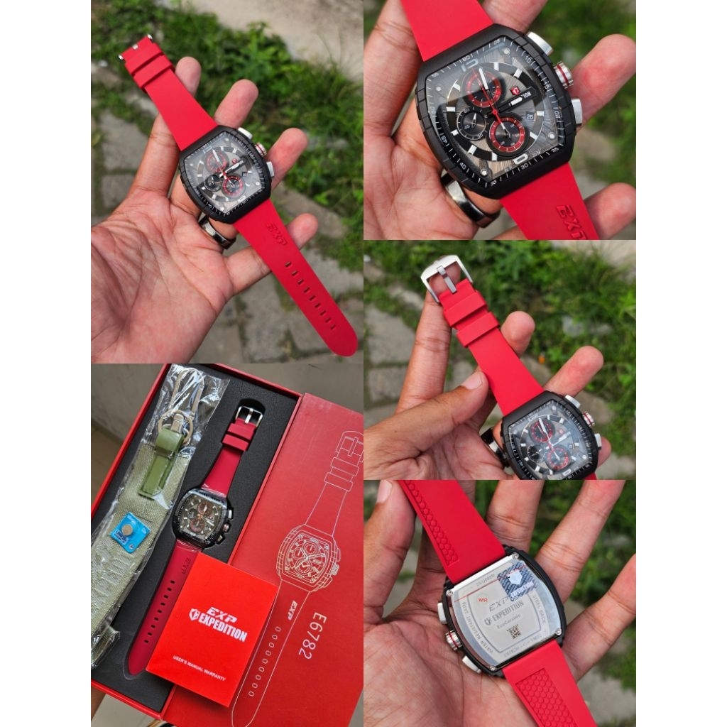 Jam expedition 6782 eco ceramic biru kondisi baru fullset