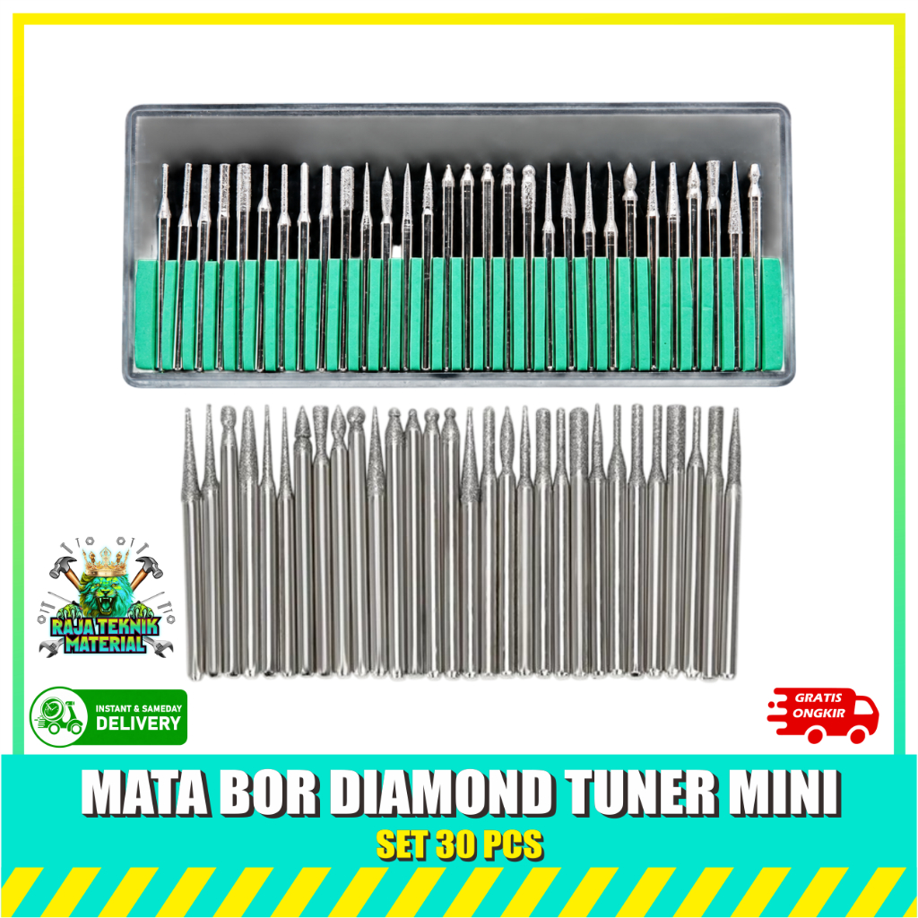 OBRAL! MATA TUNER DIAMOND SET 30PCS  / MATA DIE GRINDER DIAMOND - Mata Diamond Tuner Mini / Mata Bor