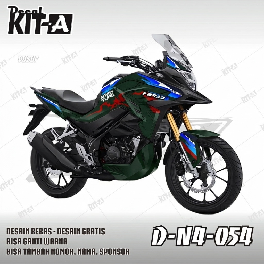 Decal CB 150x striping stiker motor CB 150x desain keren MOTIF Twin afrika trend custom desain D-N4-