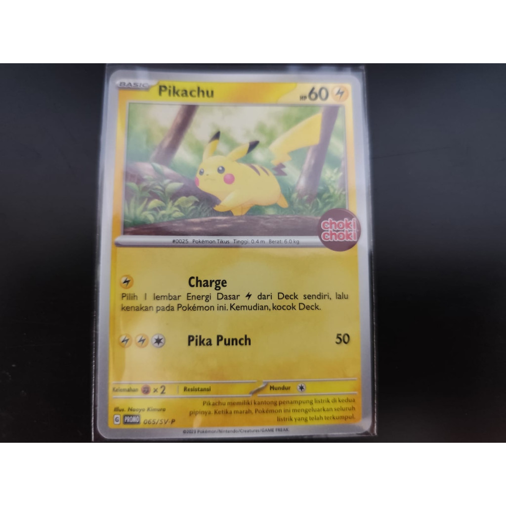 Kartu Pokemon Indonesia Pikachu Choki Choki Promo Non Foil