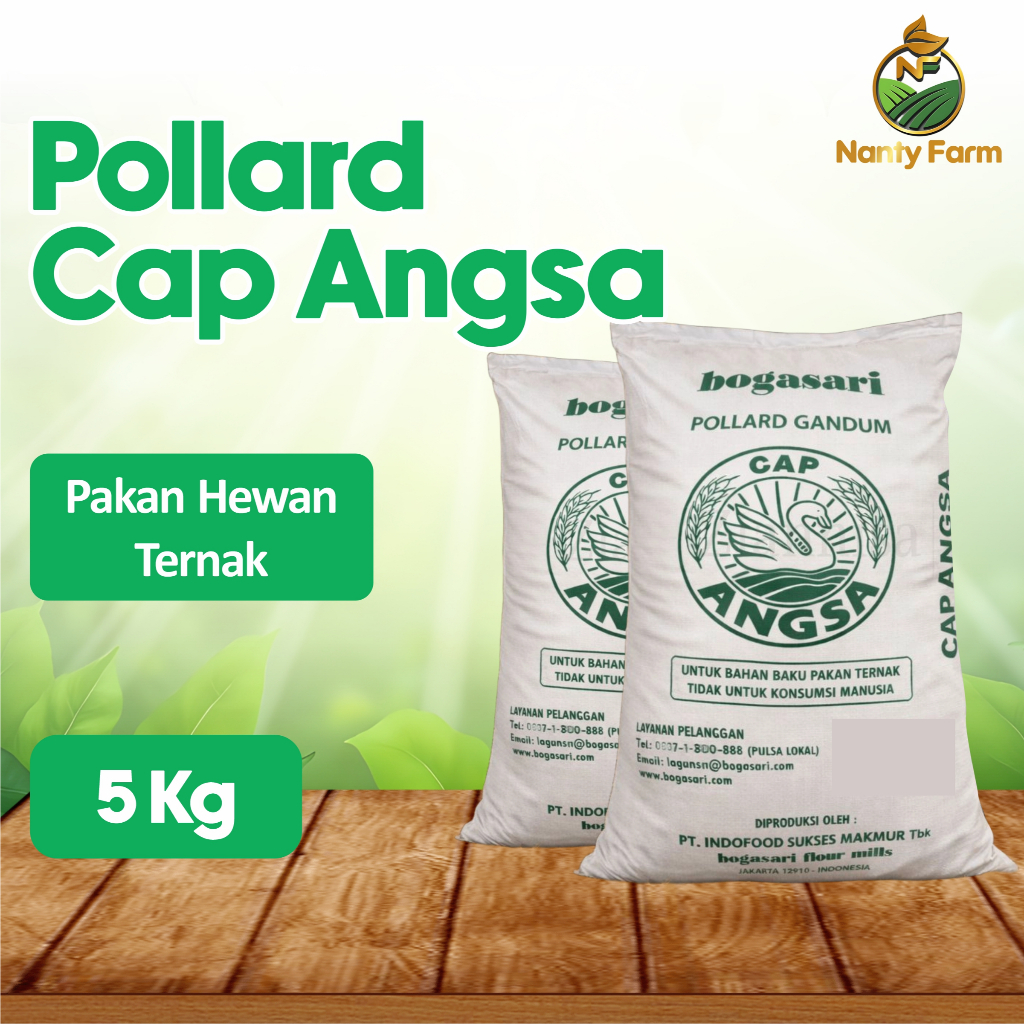 Pollard 5 kg Cap Angsa Bogasari Kemasan 5 kg Polar Makanan Ternak Pakan Ternak