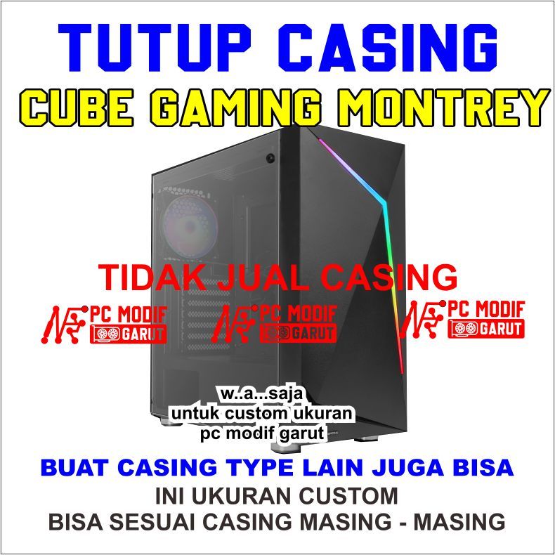 SIDE PANEL CASING PC CASE CUBE GAMING MONTREY TUTUP BENING SAJA