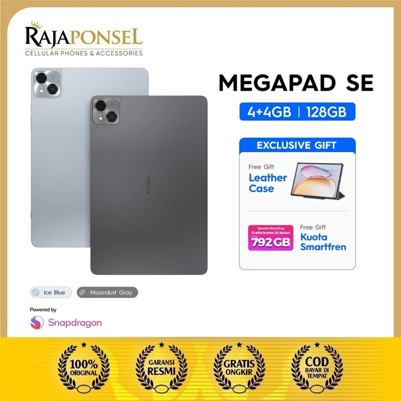 TECNO Megapad SE LTE RAM 4/128GB Layar 11 Inci Qualcomm Snapdragon 685, 8000mAh