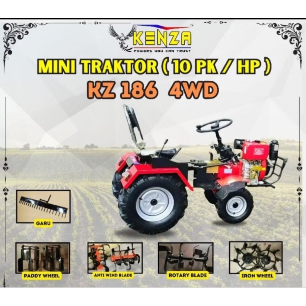MINI TRAKTOR ( 10 PK / HP) MINI TRAKTOR PENGGEMBUR TANAH, MINI TRAKTOR BAJAK TANAH