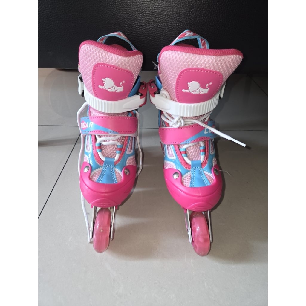 Preloved Sepatu roda anak inline skate anak cougar MZS835LSG Pink - S 30-33